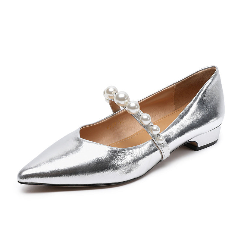 Dame Elegante Sko med dekorativ perle rem Stilla
