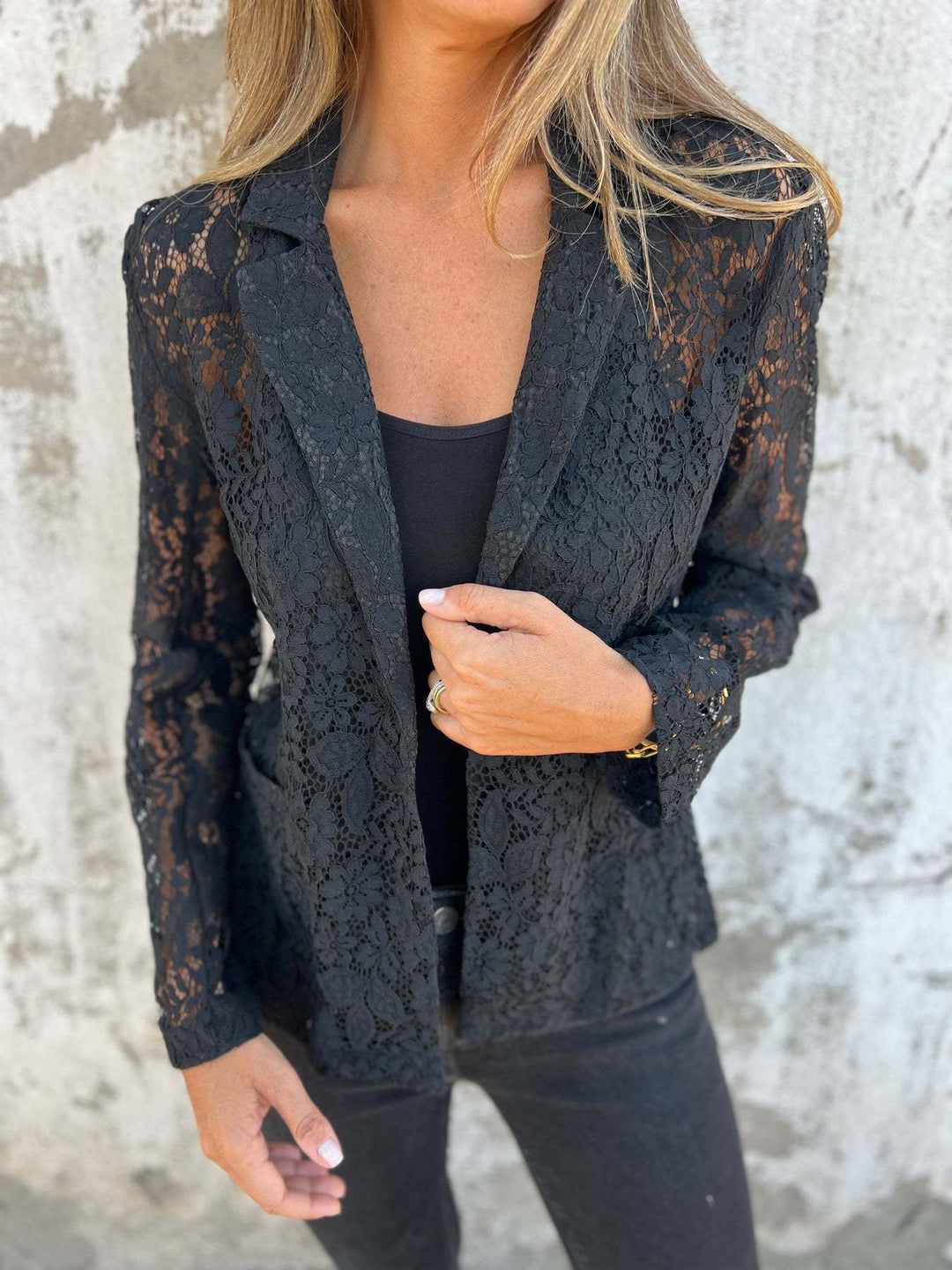 Dame spids blazer med detaljerede indsatser og elegant snit Stilla