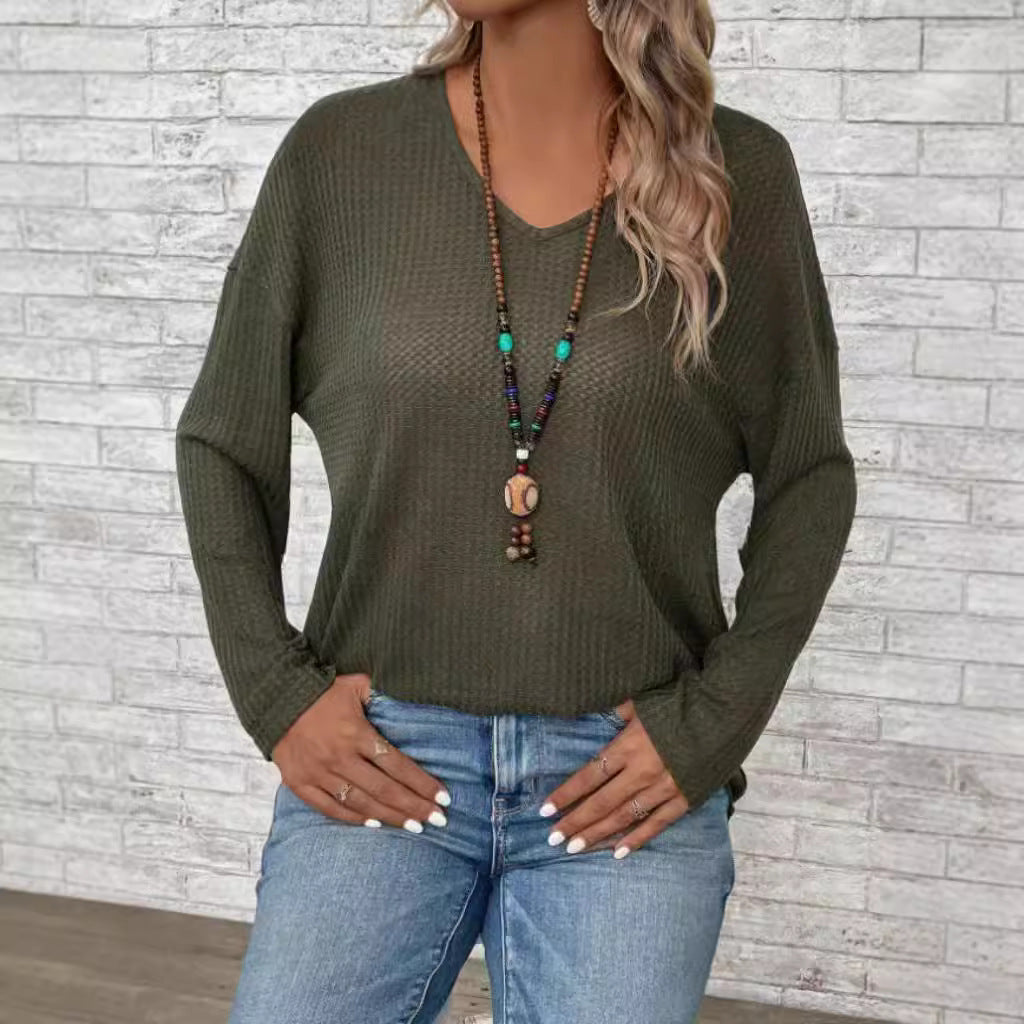 Dame afslappet V-hals sweater Stilla