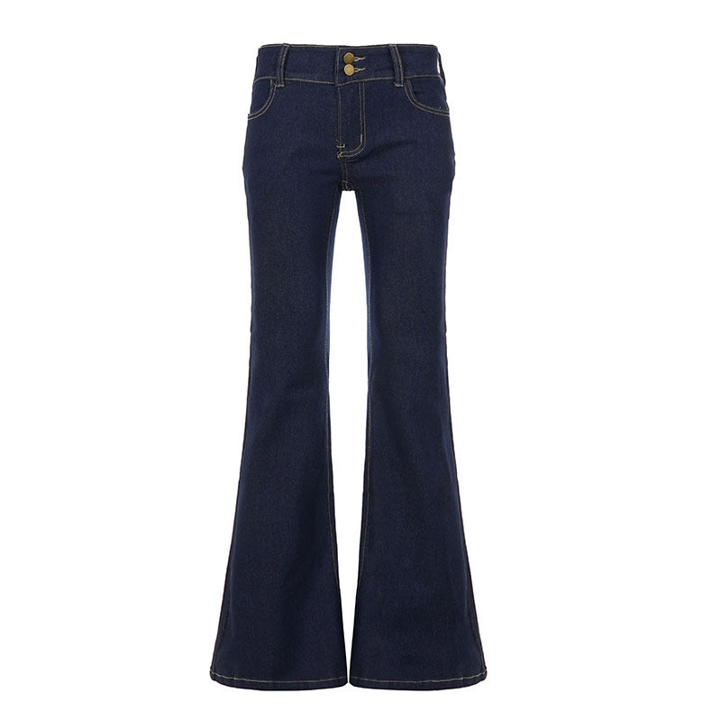 Damer High-Waist Schlagjeans med klassisk pasform Skovae