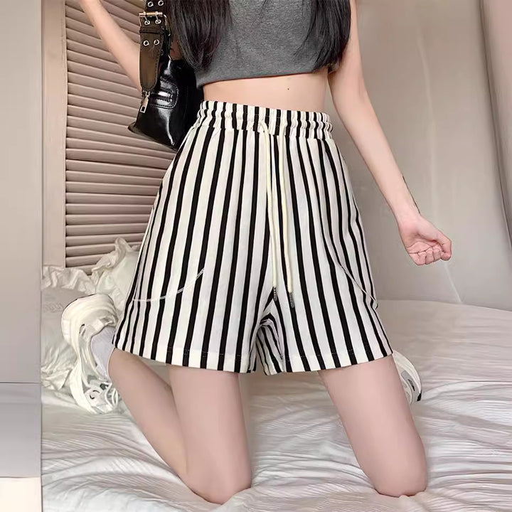 Femme Stribet Løs Pasform Lounge Shorts Stilla