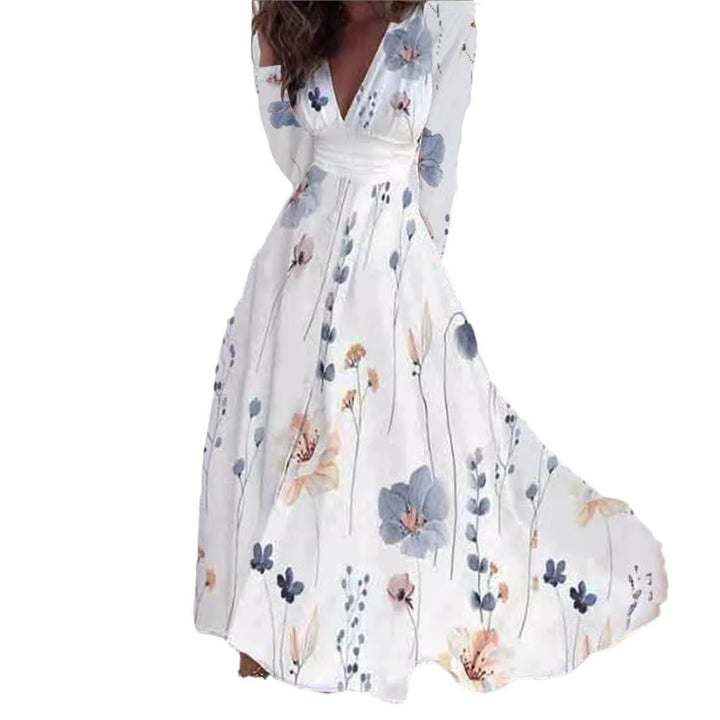 Dame Midi Kjole med blomster mønstre Stilla