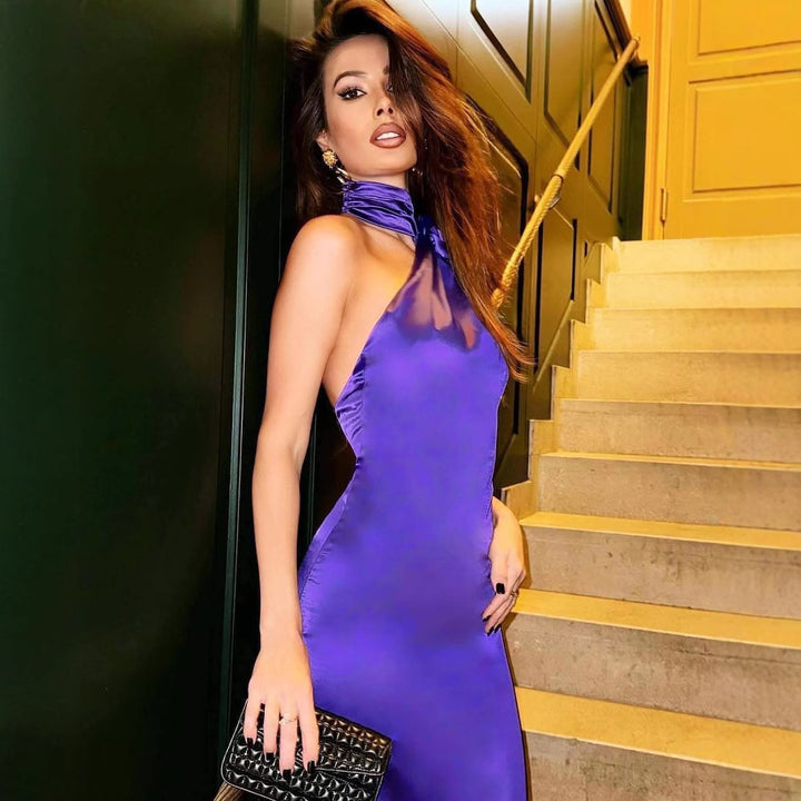 Dame Elegant One-Shoulder Kjole med silkeagtig finish og smal pasform Stilla