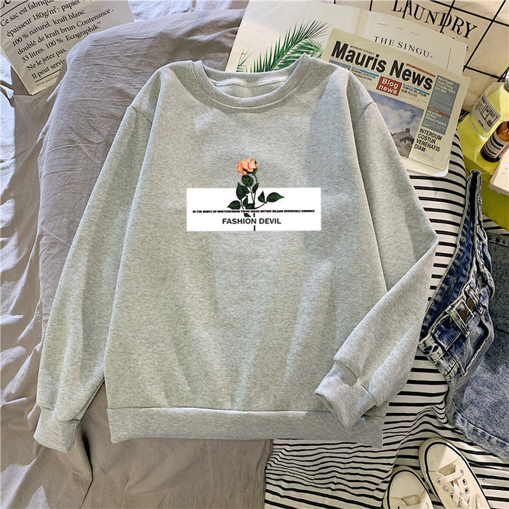 Kvinders sweatshirt med blomstermotiv Skovae