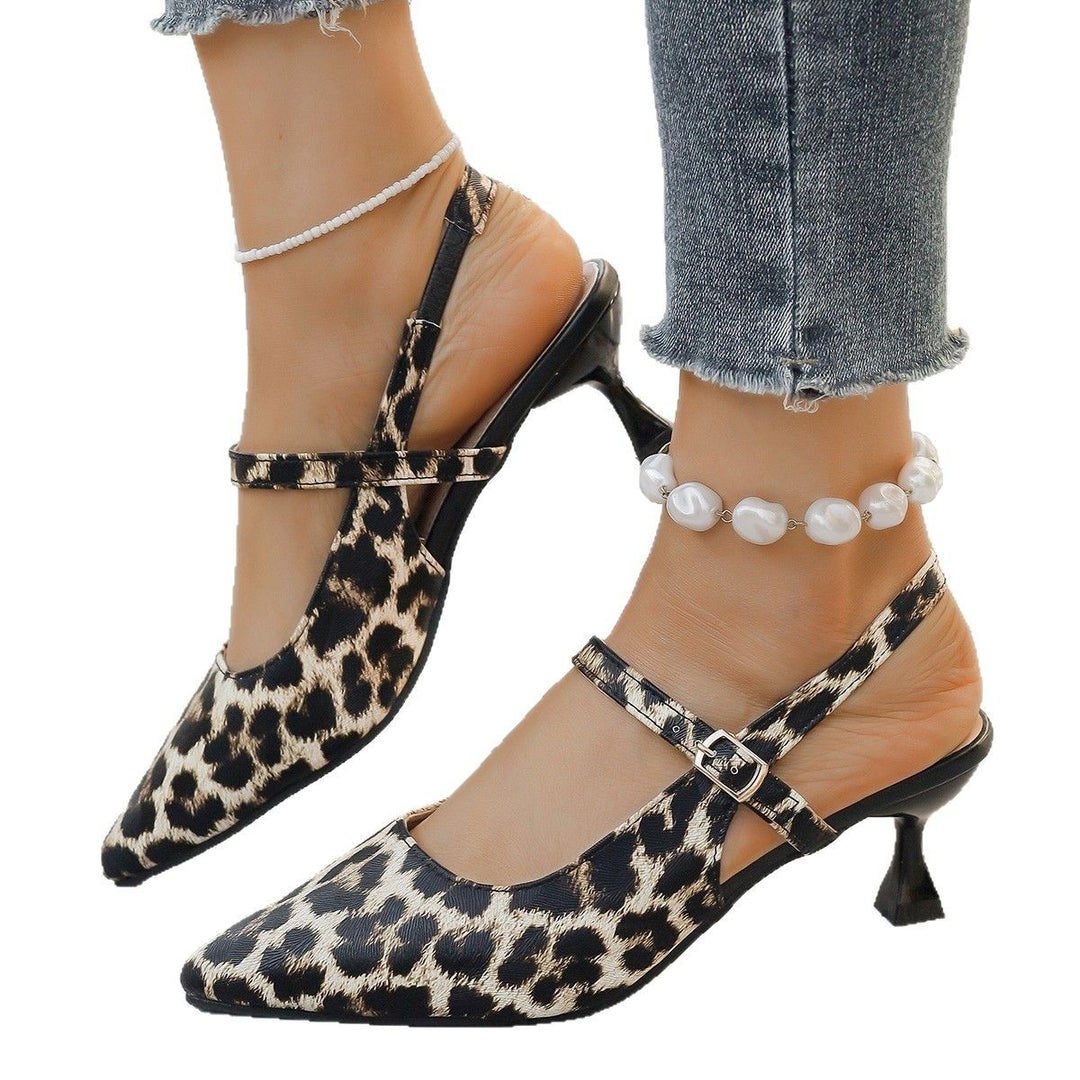 Dame Slingback Pumps med elegant leopardmønster og moderigtigt rem Stilla