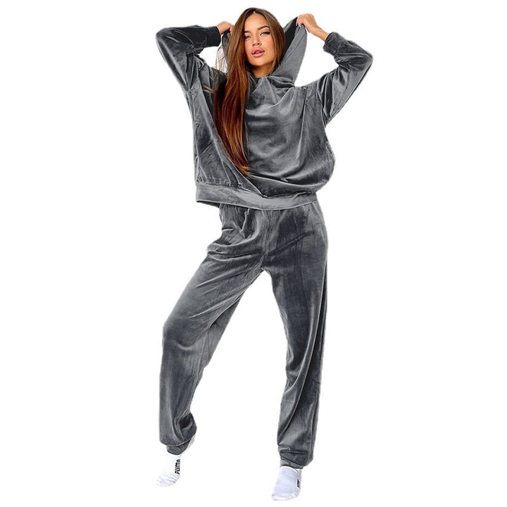 Dame sæt bestående af blødt velourtop og svajende joggingbukser Stilla