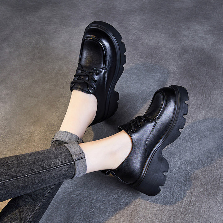 Dame Chunky Platform Schnür-Oxfords med struktureret overflade Stilla
