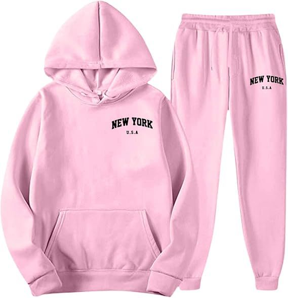 Dame Hooded Sweat Suit med høj kvalitet materiale og moderne bogstaver Skovae