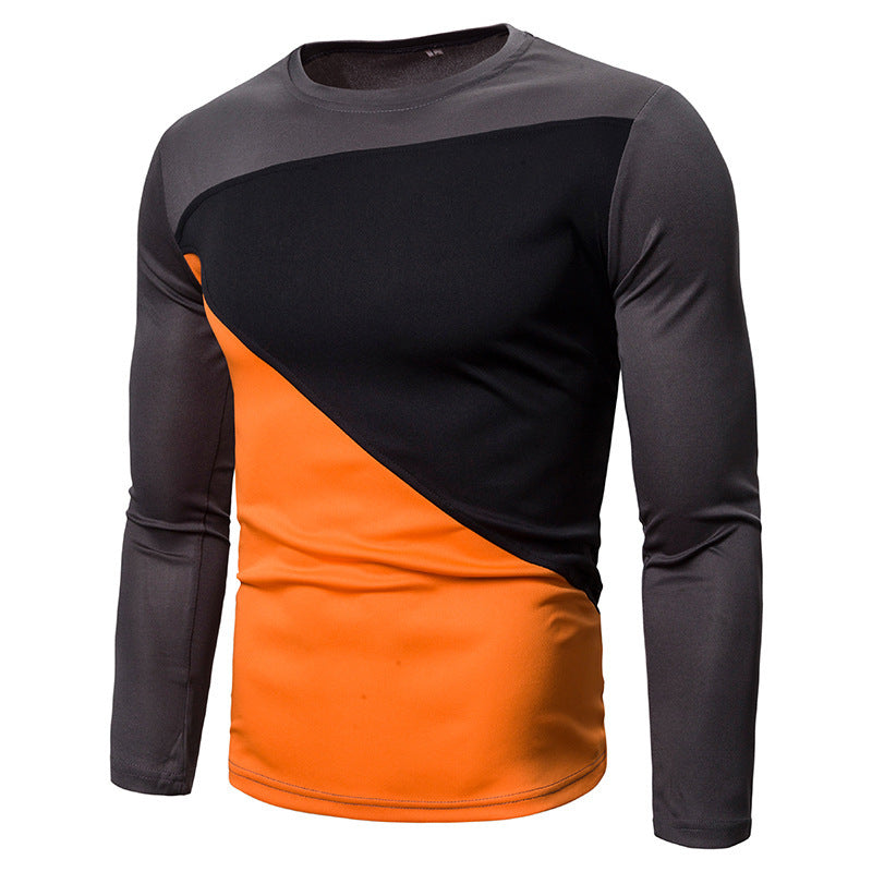 Herrer Sportsligt Langærmet Shirt med innovativt Farveblokdesign Stilla
