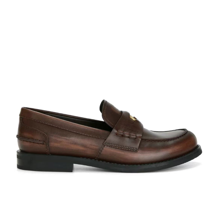 Dame Glinsende Loafers med Elegant Hardware Stilla