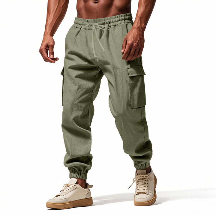 Herrernes Cargo-Joggingbukser med elastisk talje og flere funktionelle lommer Stilla