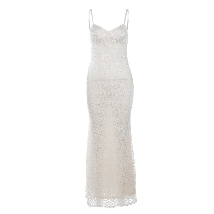 Dame Spids-Maxi Kjole med elegante Stropper Skovae