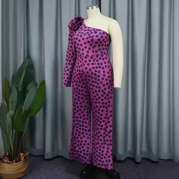 Damer Ensidet Jumpsuit med Blomsterdekoration Skovae