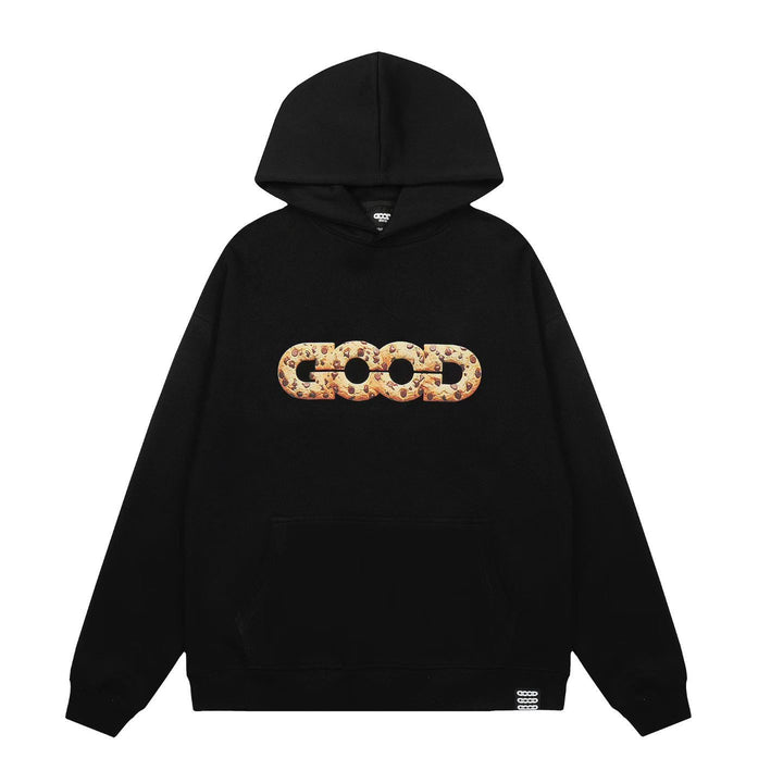 Kvinders hætte sweatshirt med trendy cookie design Skovae