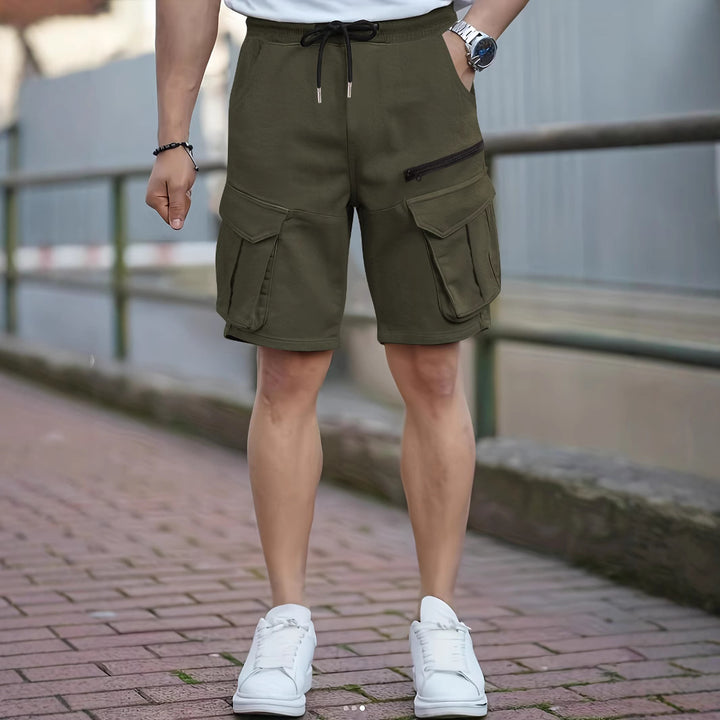 Herrer Cargo-shorts med multifunktionelle lommer og elastisk talje Stilla