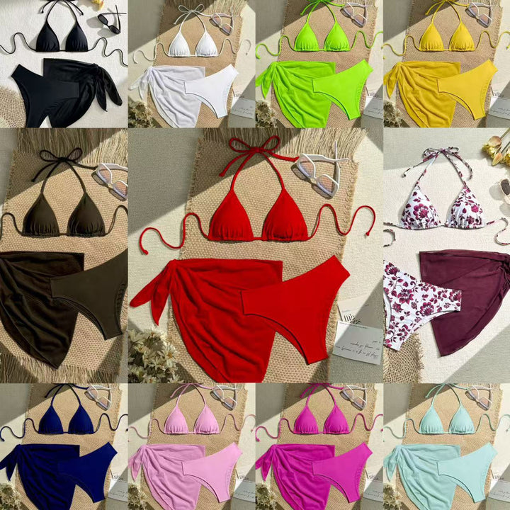 Dame trekant bikini med indpakning og justerbare stropper Skovae