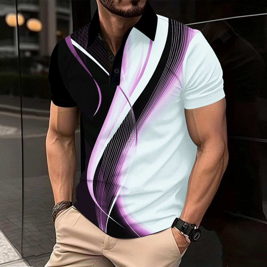 Herrer Poloshirt med moderne grafikdesign Stilla