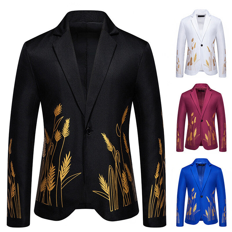 Herrer Broderet Blomster Blazer Stilla
