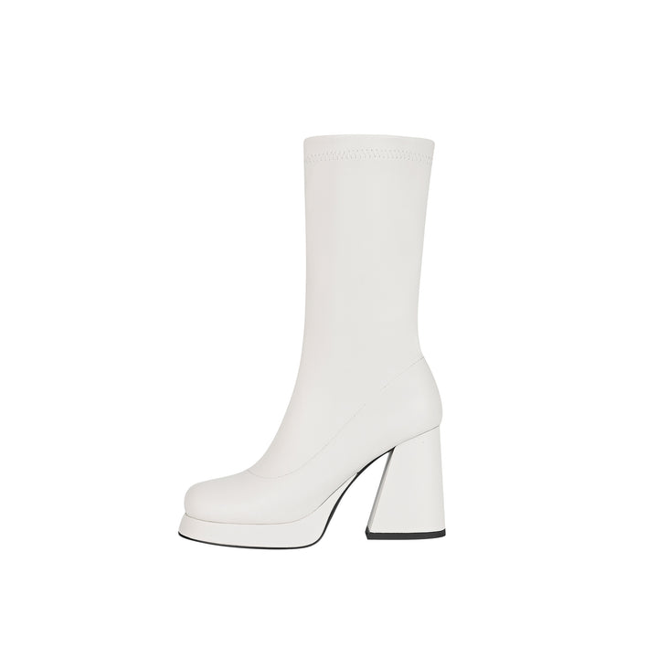 Femme platform knæhøje støvler med slankt design Stilla
