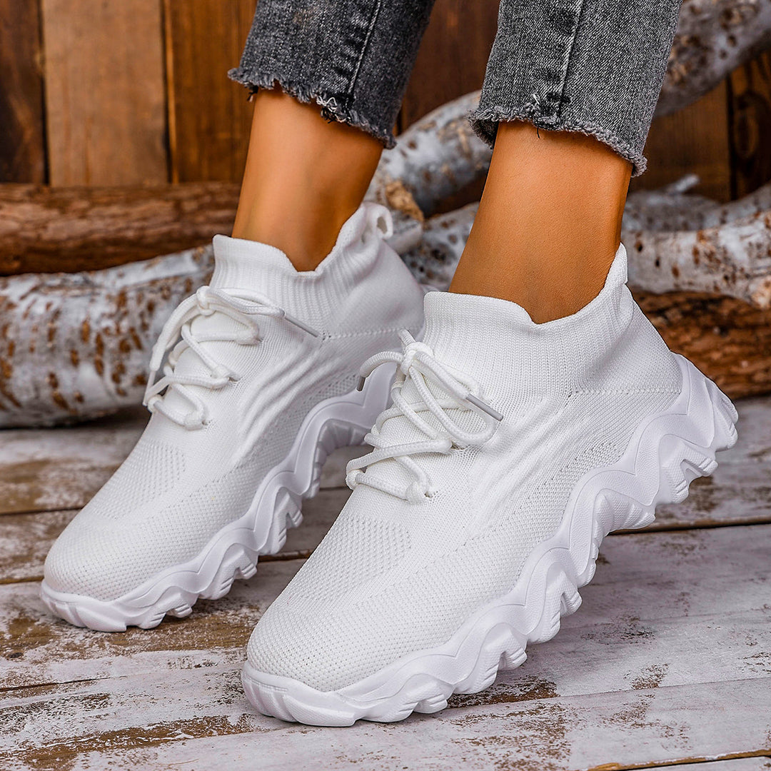 Dame Sneakers med elastisk strikdesign og skridsikker sål Stilla