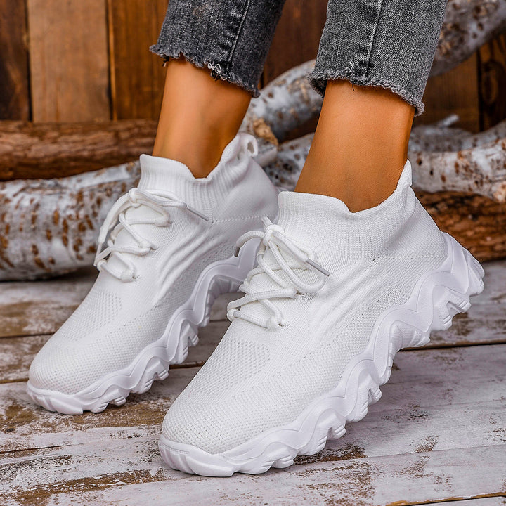 Dame Sneakers med elastisk strikdesign og skridsikker sål Stilla