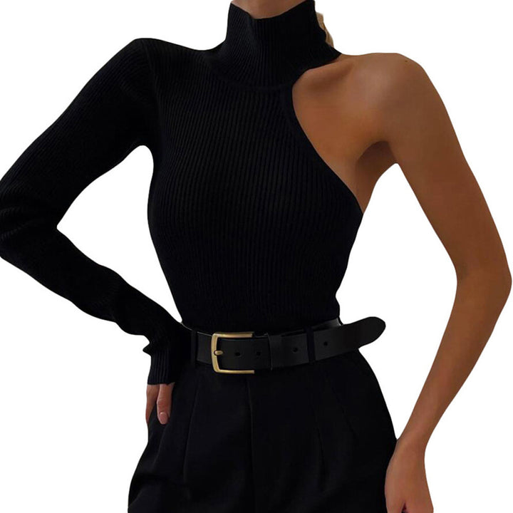 Dame Trendy Rullekraveoverdel med asymmetrisk snit og lange ærmer Stiila