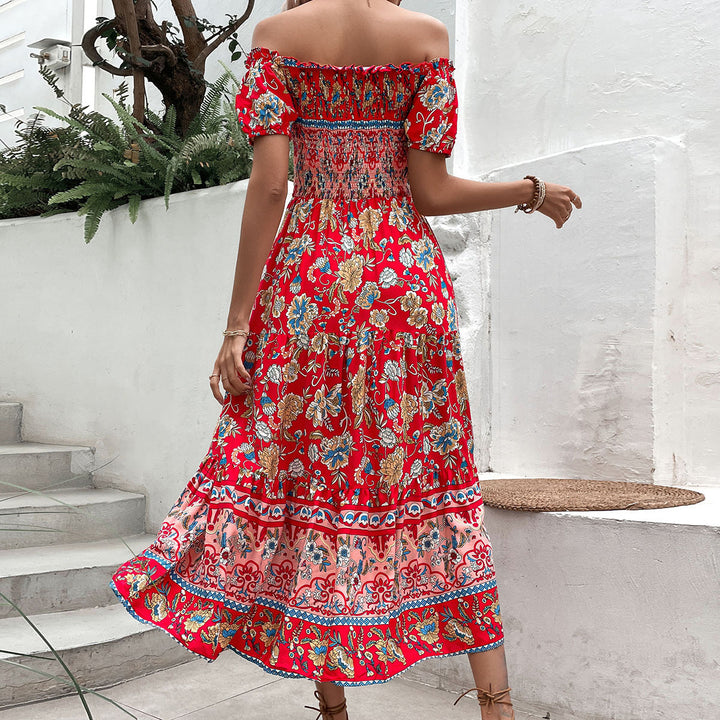Femme Off-Shoulder Bohemian Maxi Kjole Stilla