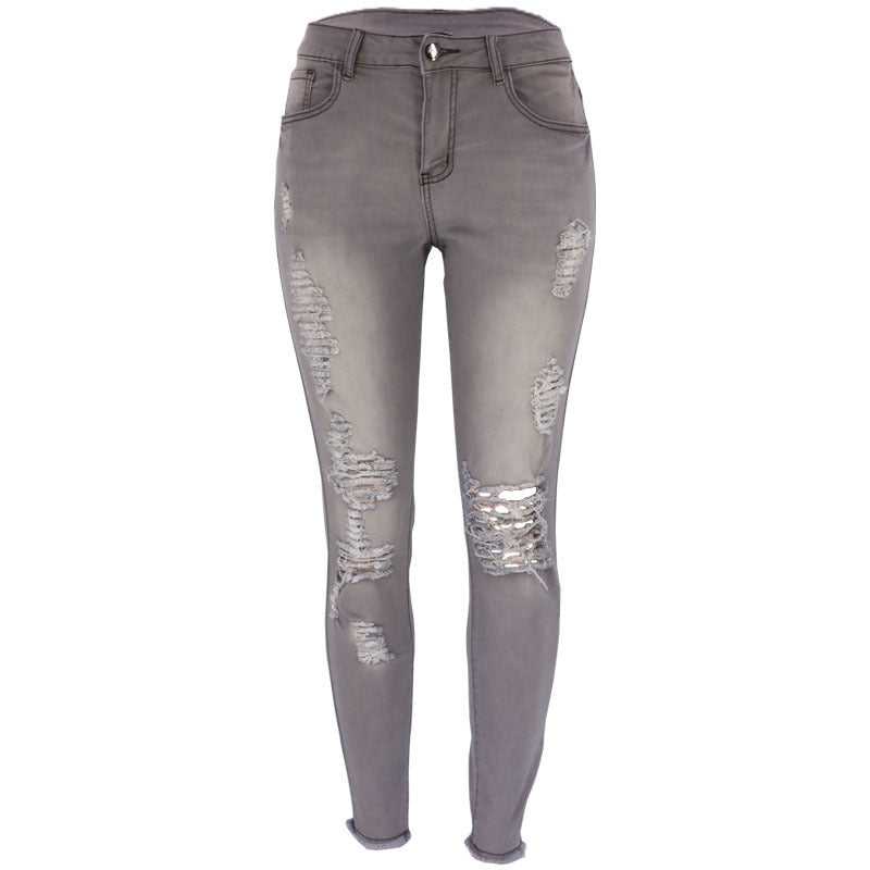 Dame Ripped Skinny Jeans med moderne Used-Look og stilfulde detaljer Stilla