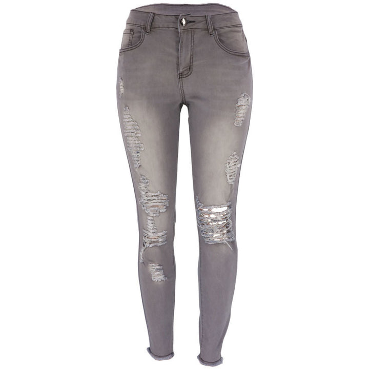 Dame Ripped Skinny Jeans med moderne Used-Look og stilfulde detaljer Stilla
