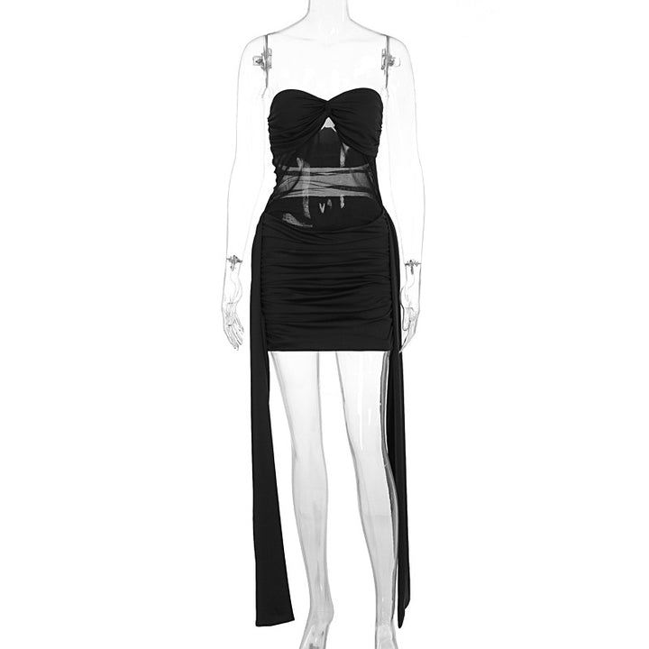 Dame Bodycon Minikjole med innovativt indpakningsdesign og aftagelige stropper Skovae