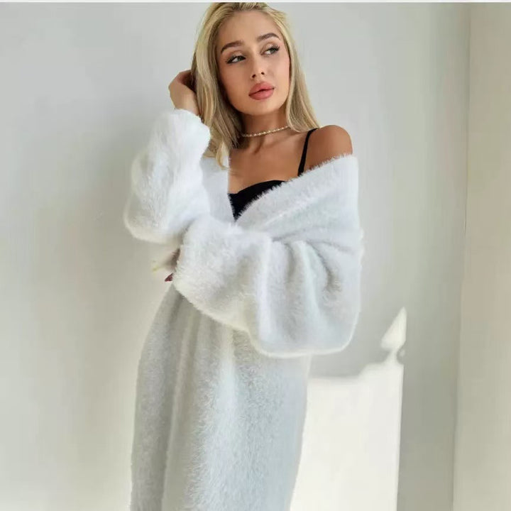Kvinders Lange Strik Cardigan lavet af hyggeligt materiale med et elegant snit Stilla