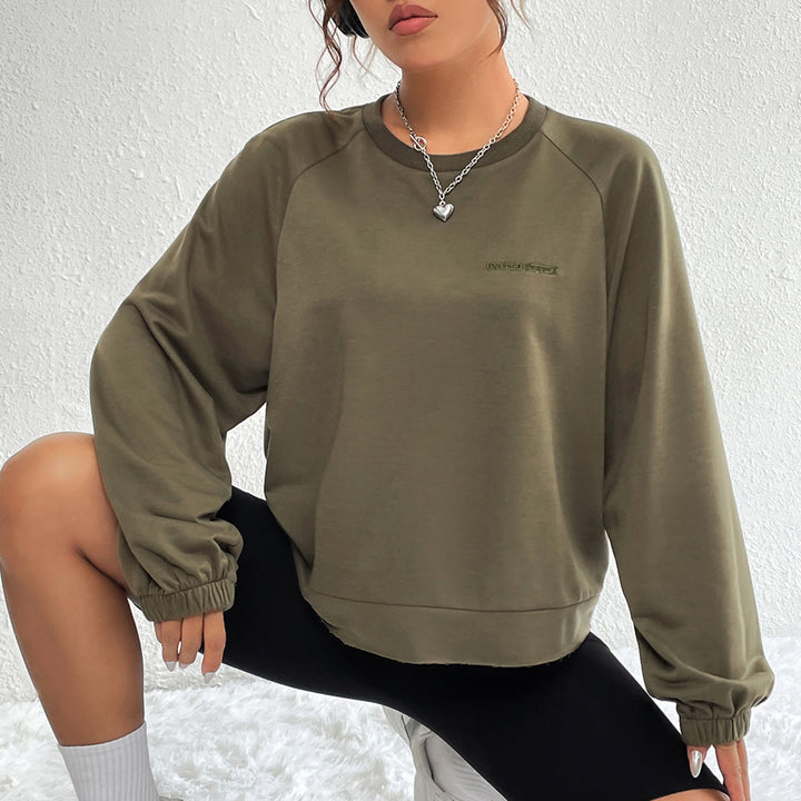 Kvinders afslappede raglan sweatshirts med elastiske manchetter og minimalistisk design Stilla