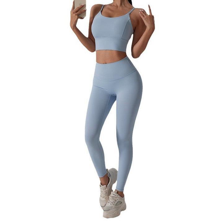 Dame Sporty Sæt med tætsiddende Top og Høj Talje-Leggings Stilla