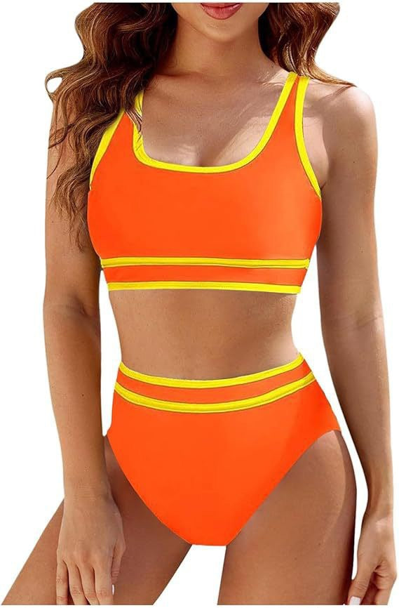 Damer Sporty Bikini-sæt med højtaljede bukser og brede stropper Stilla
