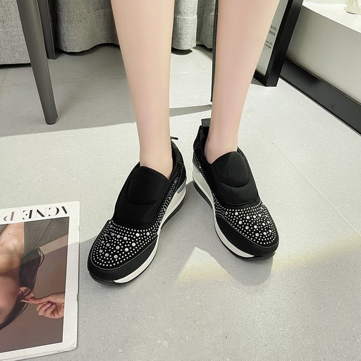 Dame Åndbare Slip-On Sneakers med Rhinsten Stilla