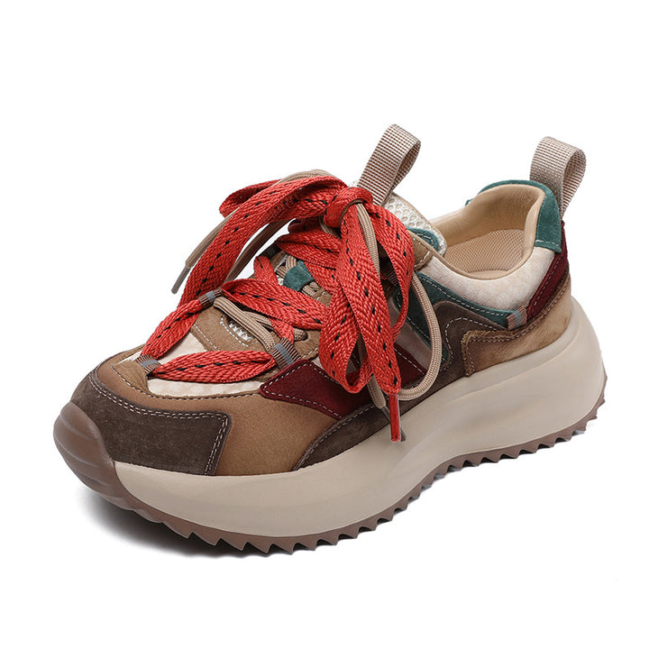 Dame Fritid Snøremode Sneakers med Multi-Textur Design Stilla