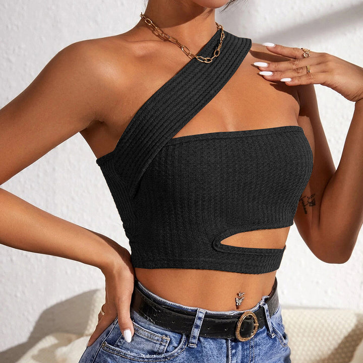 Kvinders crop top med asymmetrisk snit og sideudskæring Stilla
