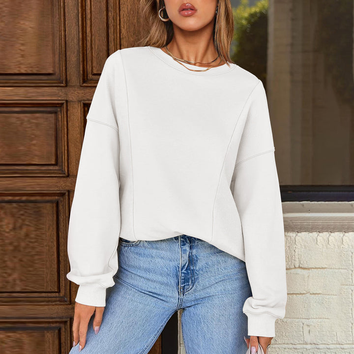 Dame hyggelig sweatshirt med moderne oversized-snit og afslappede skulderdetaljer Stilla