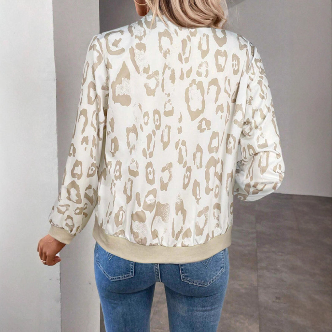 Dame bomberjakke med leopardmønster Stilla