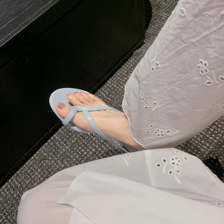 Dame Minimalistiske Open-Toe Slide Sandaler med Komfort Fodbed Stilla