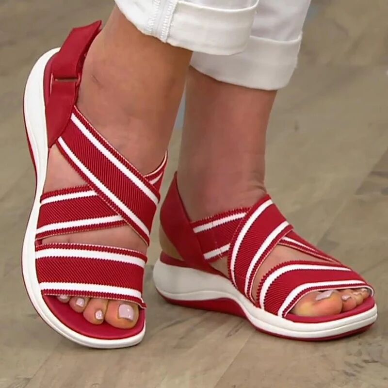 Dame Komfortable Tå-deler Sandaler med dekorative Stropper og ergonomisk Sål Stilla
