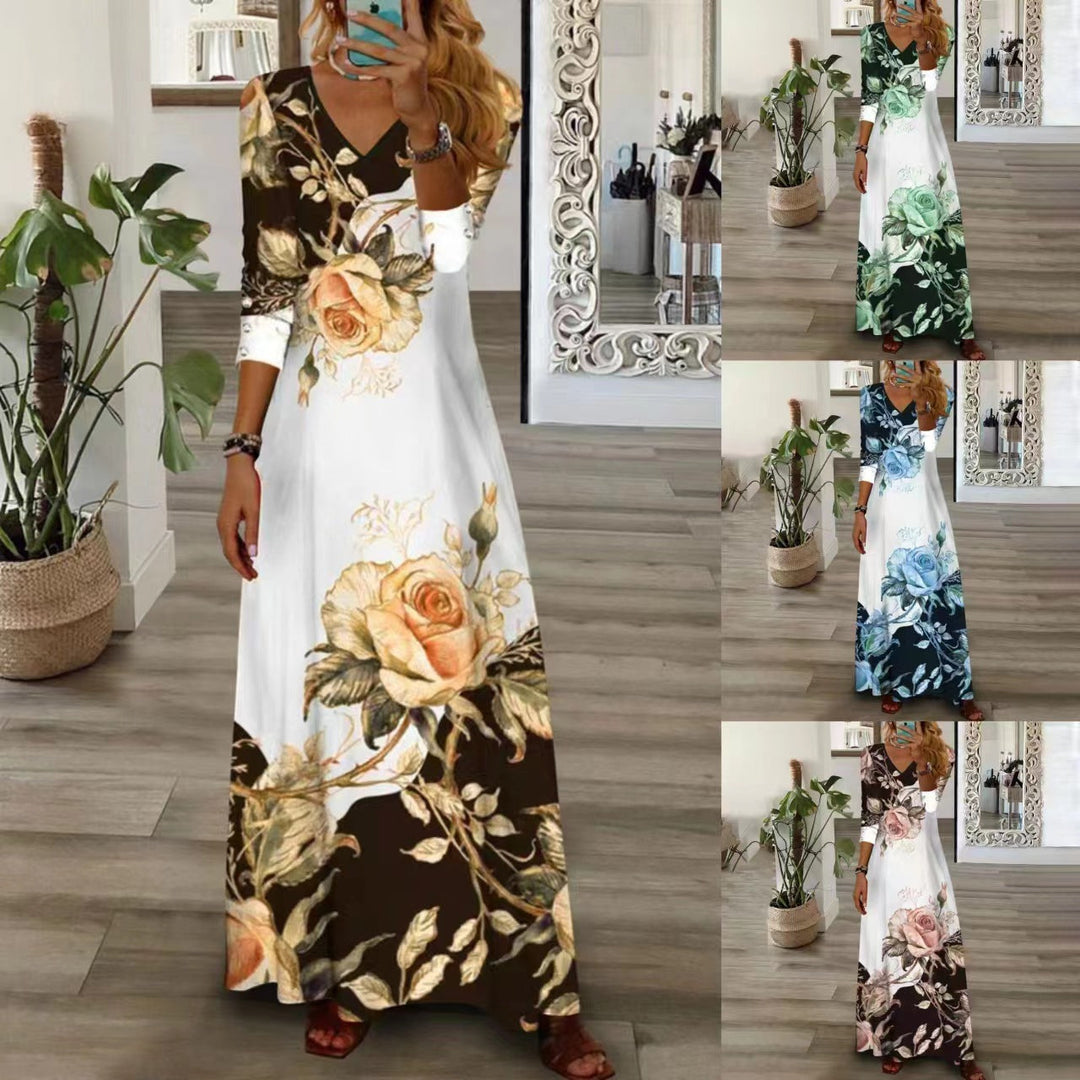 Stilla | Casual Print Knap Mid-Length Ærme Kjole