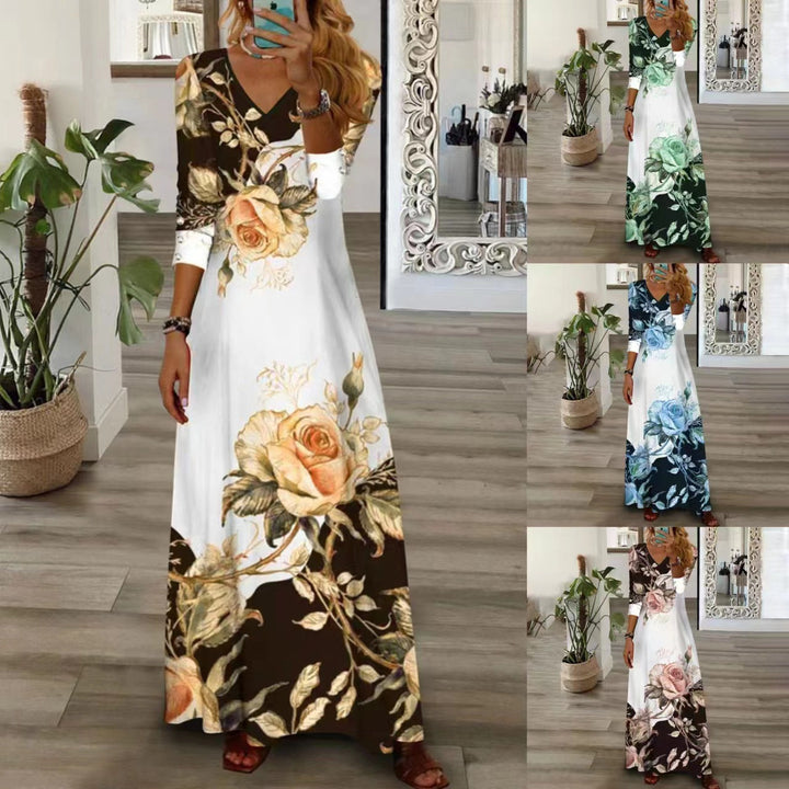 Stilla | Casual Print Knap Mid-Length Ærme Kjole
