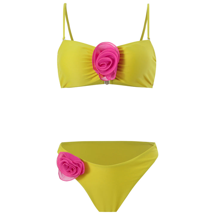 Dame Bikini-sæt med blomsterdetalje og justerbare stropper Stilla