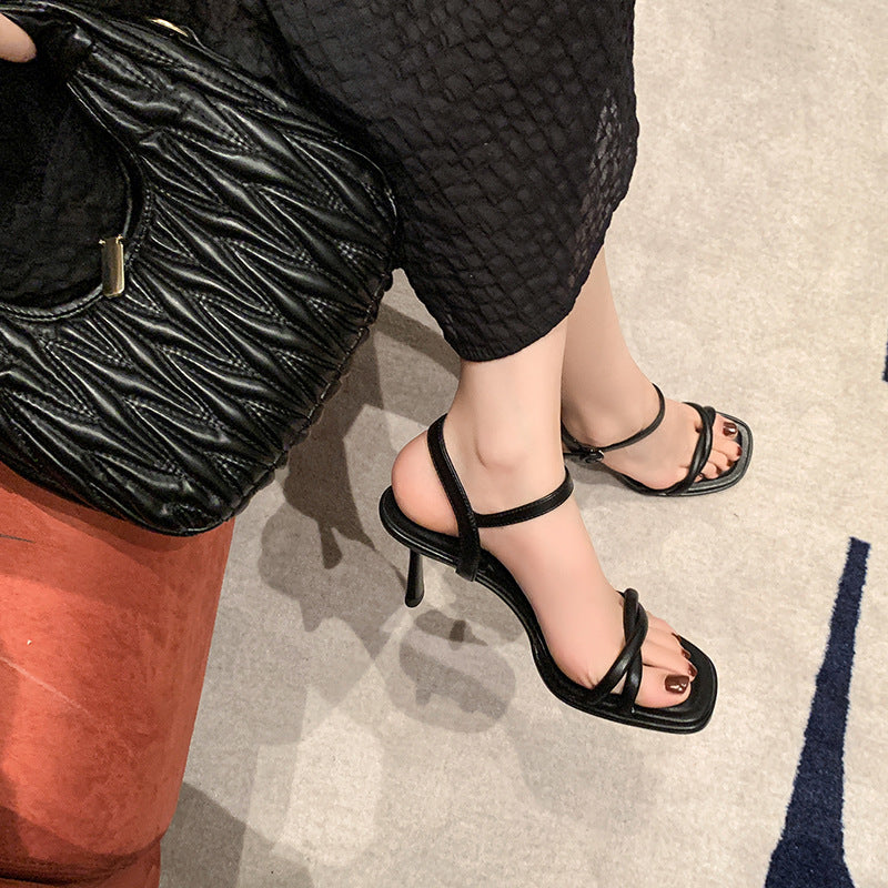Dame Strappy Højhælede Sandaler med justerbar Ankelsnor Stilla