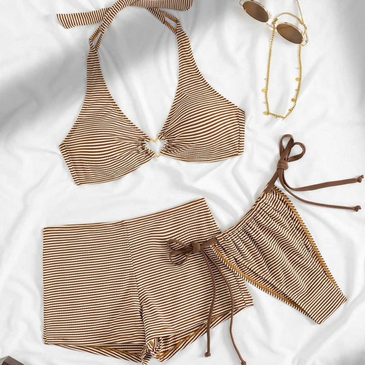 Dame Trendy bikini med asymmetrisk snøring Skovae