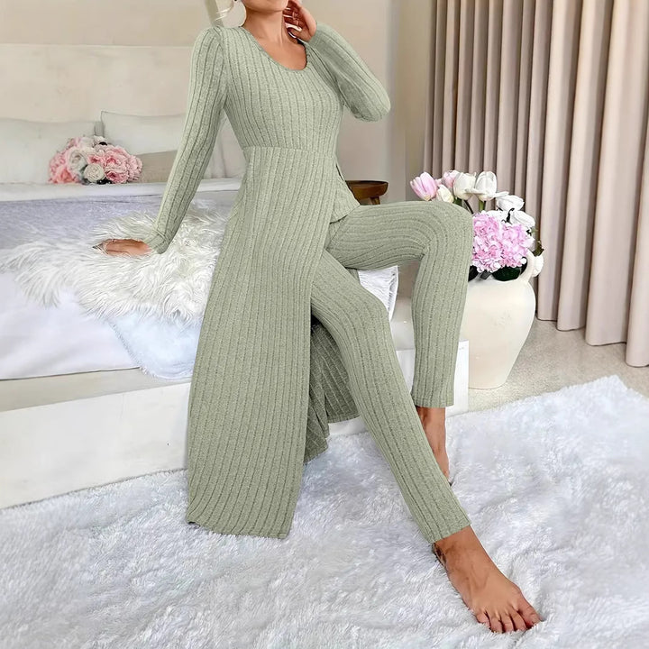 Dame Loungewear Ensemble med elegant plisseredesign og løs pasform Stilla
