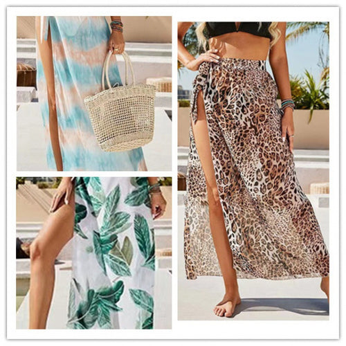 Femme Gennemsigtigt Dyremønster Maxi Cover-Up Stilla