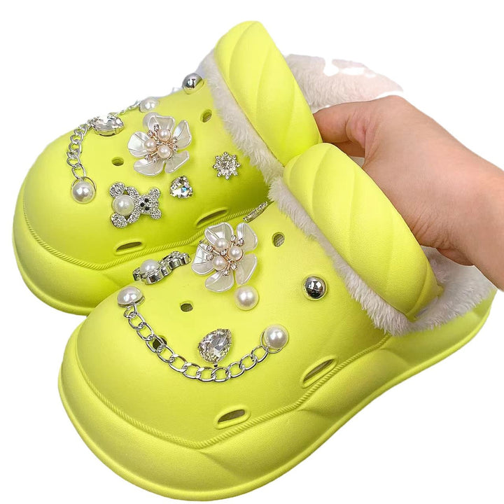 Dame Mode Clogs med dekorativt Smykke Stilla
