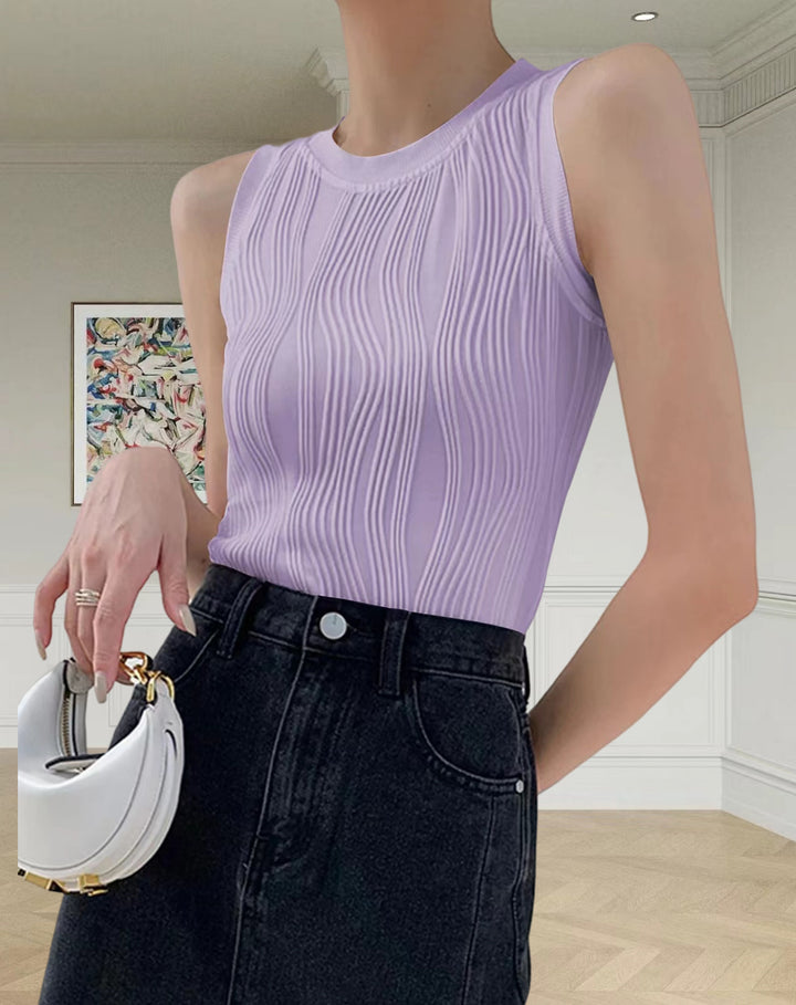 Dame tanktop med struktureret ribdesign og elegant snit Stilla